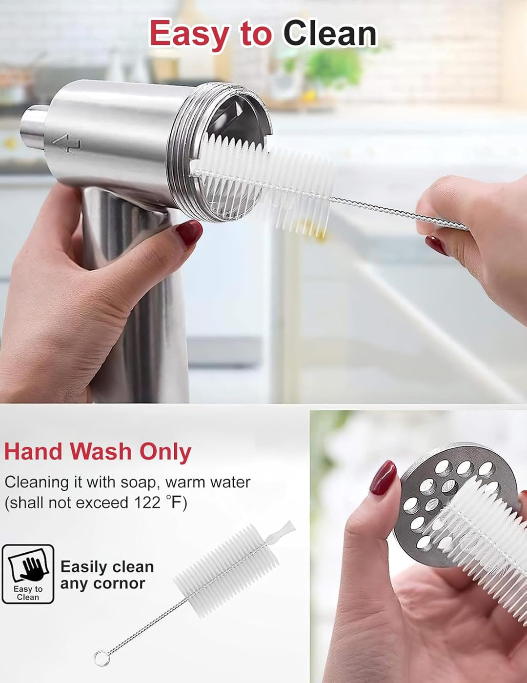 Fleischwolf Aufsatz für KitchenAid Standmixer, Edelstahl Fleischwolf Aufsatz Enthält 3 Wurstfüller,