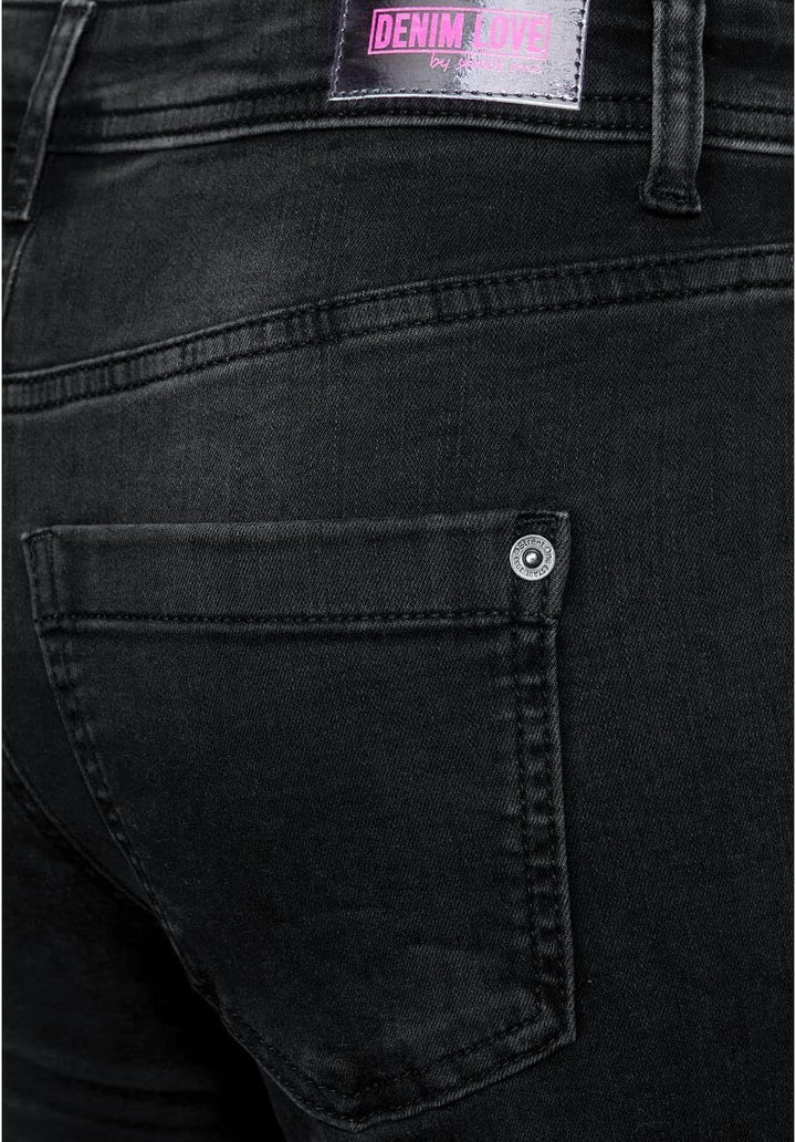Street One Damen A375797 Jeanshose High Waist 26W / 32L Black Washed, 26W / 32L Black Washed
