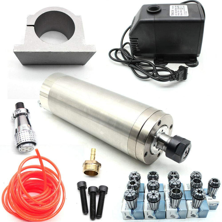 2.2KW Wasserkühlung Spindelmotor 24000RPM Fräsmotor+13 Stück ER20 Spannzangen Kit+Wasserpumpe+ Wasse