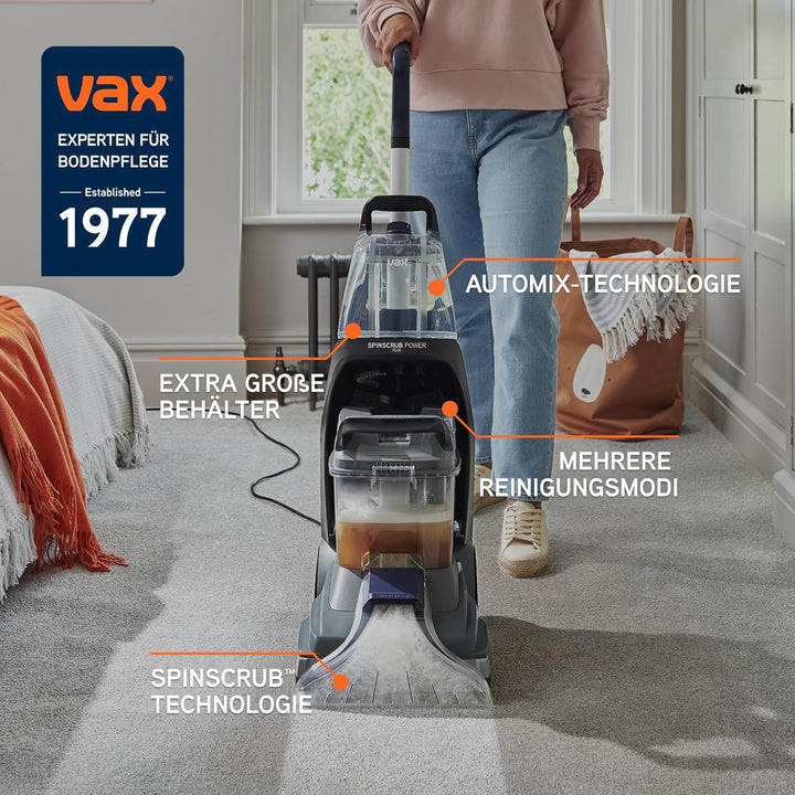 Vax SpinScrub Power Plus Polsterreiniger Gerät Teppichreiniger für Polster & Fleckenentfernung mit S