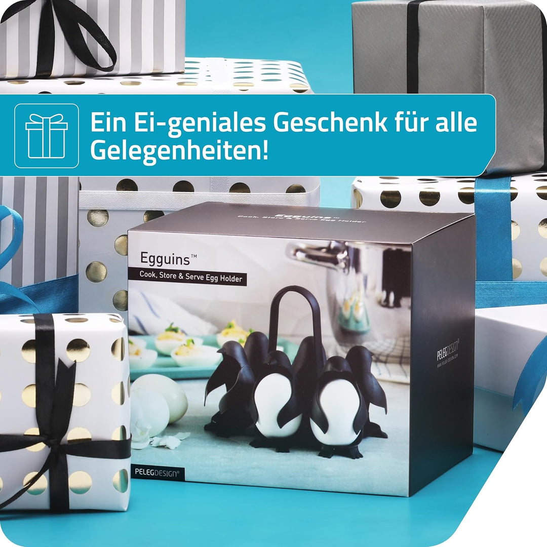 Peleg Design Egguins – Pinguin-förmiger Eierspender & Eier Aufbewahrung – Eierkocher & Kühlschrank O