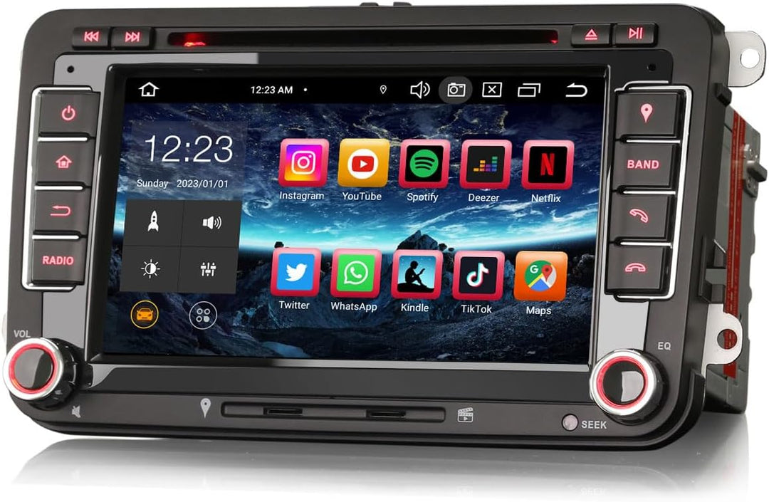 [8-Kern 4GB+64GB] Erisin 7" Android 12 Autoradio 2din mit GPS Navi CD Player für VW Passat Golf 5 Go