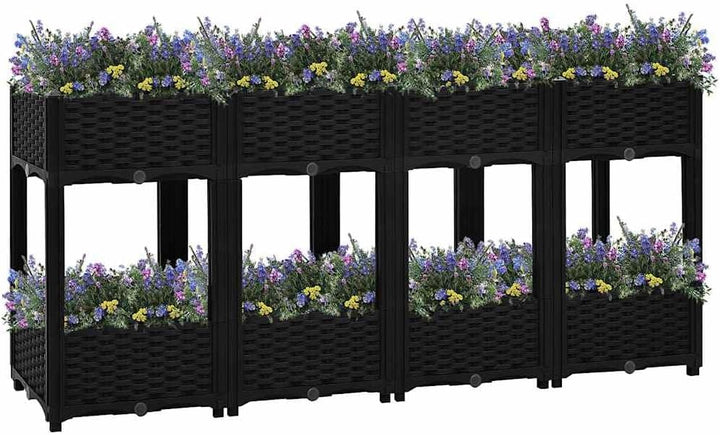 vidaXL Hochbeet Pflanzkasten Blumenkasten Gemüsebeet Pflanzbeet Blumenbeet Frühbeet Gartenbeet Pflan