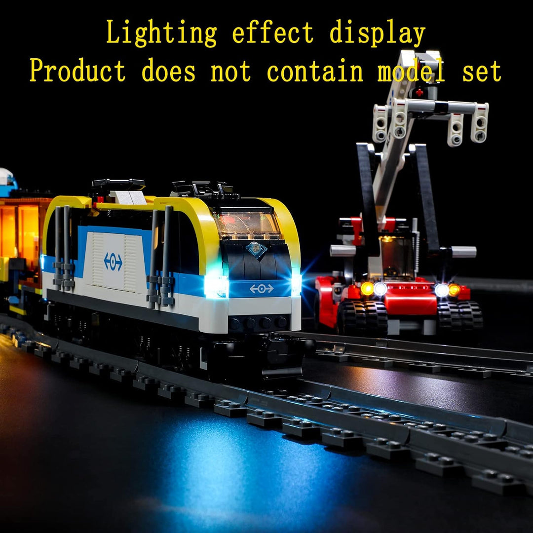 GEAMENT LED Licht-Set Kompatibel mit Lego Freight Train - Beleuchtungsset für City 60336 Baumodell (