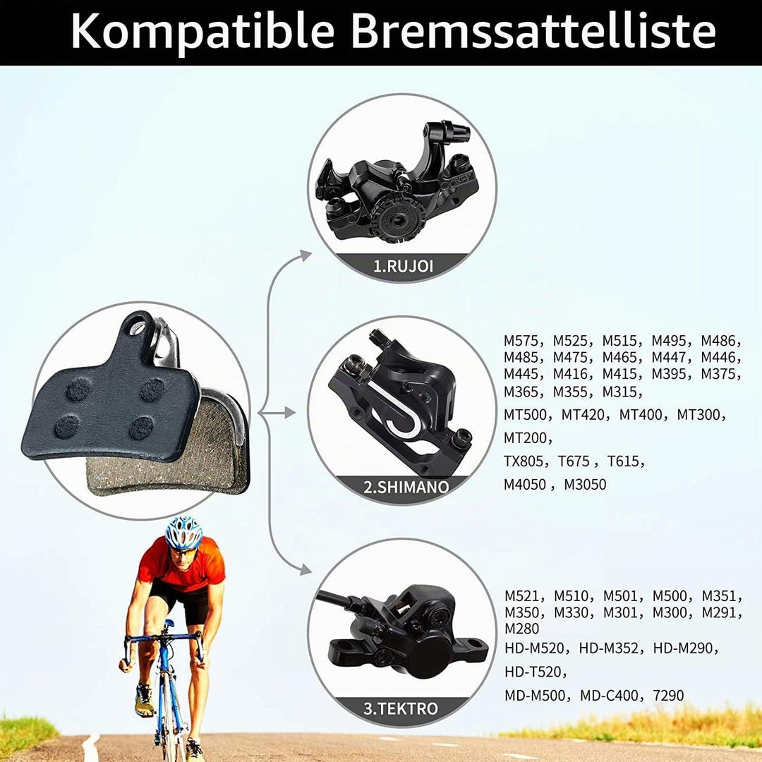 RUJOI Fahrrad-Scheibenbremsen-Kit, Aluminium-Vorder- und Hinterrad-Bremssattel, 160-mm-Rotor, werkze