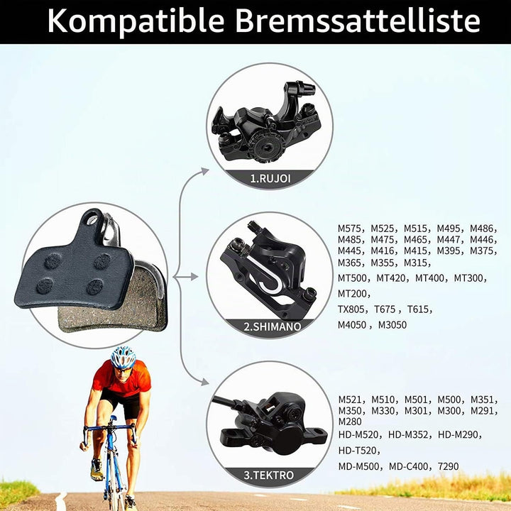 RUJOI Fahrrad-Scheibenbremsen-Kit, Aluminium-Vorder- und Hinterrad-Bremssattel, 160-mm-Rotor, werkze