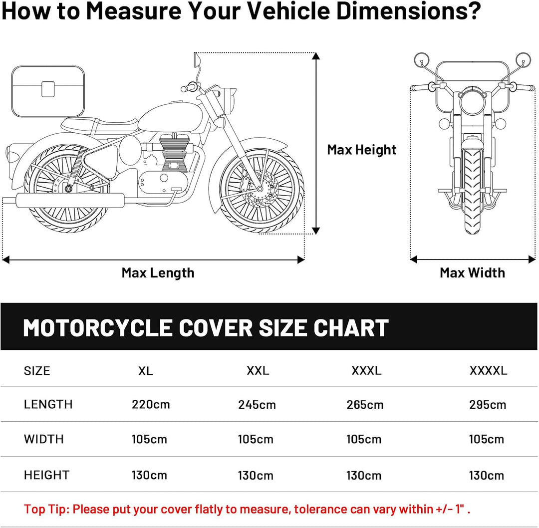 Favoto Motorradabdeckung Wasserdicht Motorrad Abdeckpane Outdoor 300D Oxford für Motorräder Elektror
