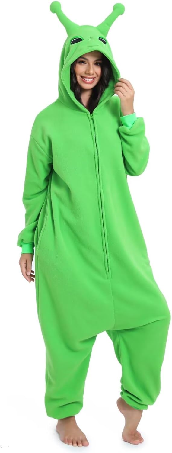 Tier Onesie Karneval Halloween Kostüm Cosplay Schlafanzüge Erwachsene M Zip Ausländer, M Zip Ausländ