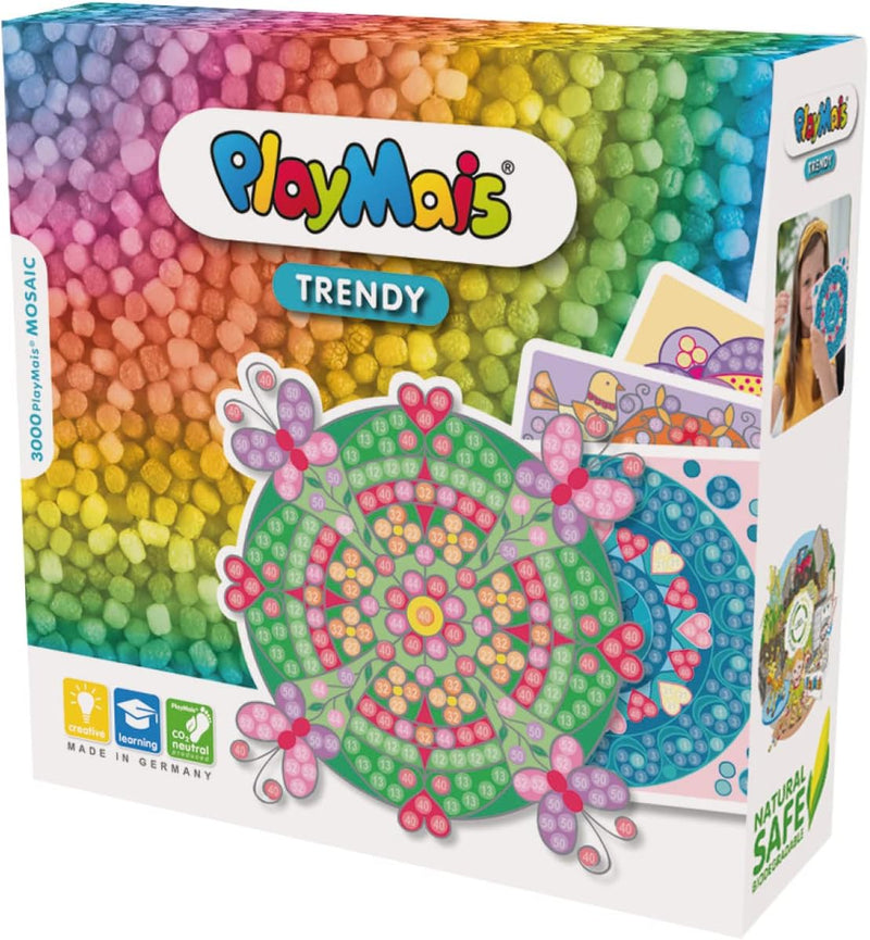 PlayMais TRENDY MOSAIC Mandala Kreativ-Set zum Basteln für Kinder ab 6 Jahren | Über 3.000 Stück & 6