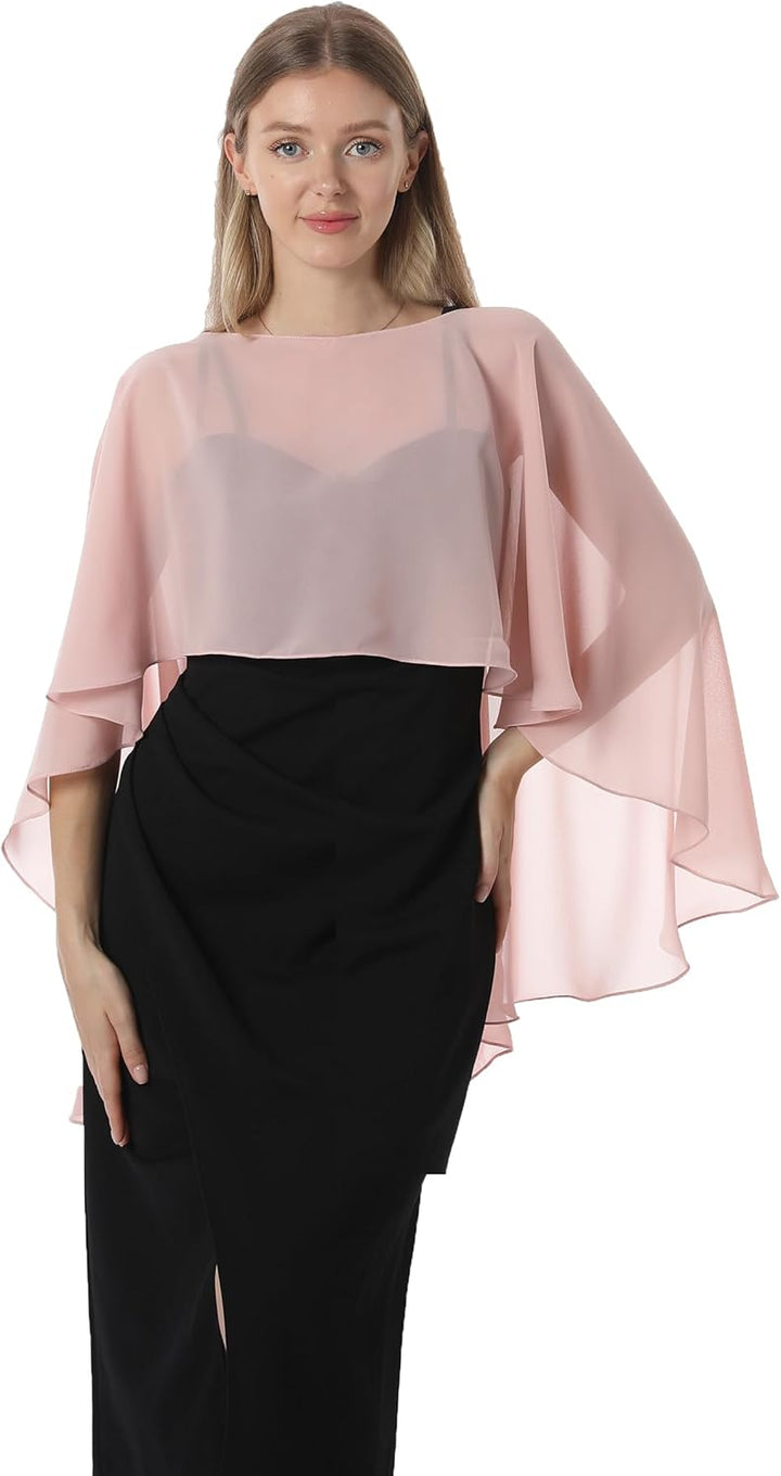 Damen Chiffon-umhang001 Pashmina-Schal Einheitsgrösse Roségold, Einheitsgrösse Roségold