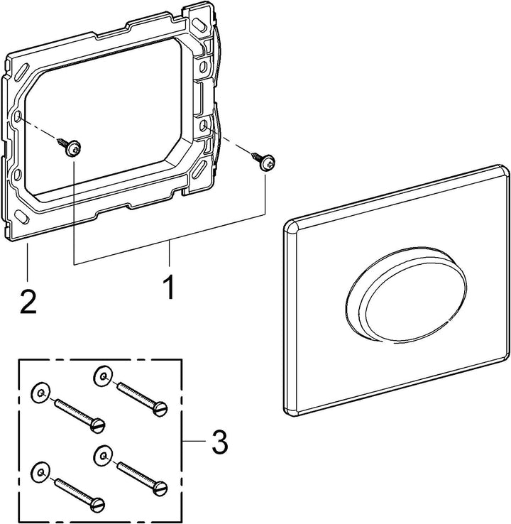 GROHE Skate Air - Abdeckplatte (197 x 156 mm, waagerechte Montage, 1-Mengen-Betätigung), chrom, 3856