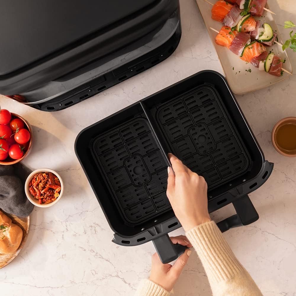 Cecotec Heissluftfritteuse ohne Öl - 9L teilbar in 2 - Air Fryer Cecofry Dual 9000. 2850W, diätetisc