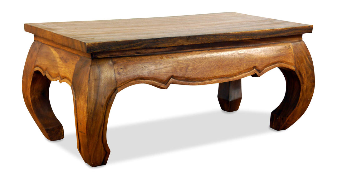 livasia Opiumtisch, Couchtisch aus Massivholz, Sofatisch, Massivholztisch Braun, Braun