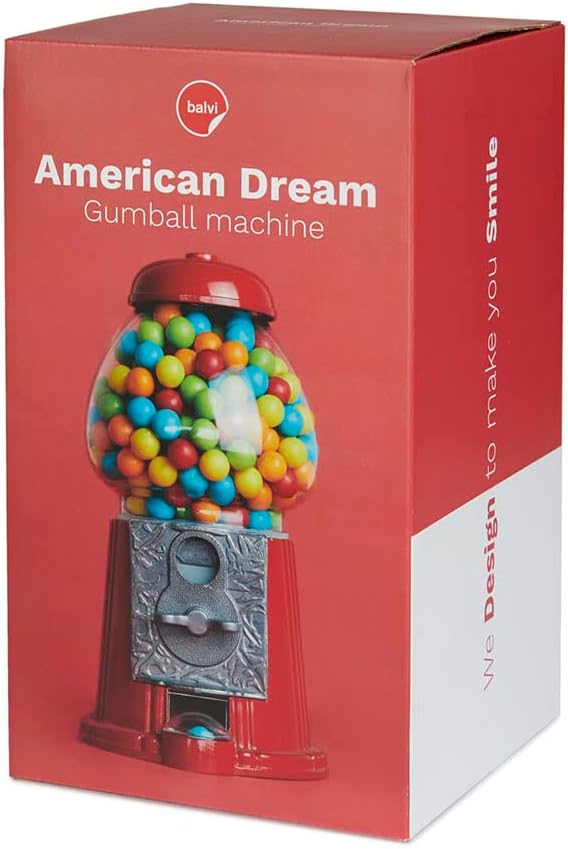 Balvi Kaugummi-Spender American Dream Rot Sparschwein und Spender, geeignet für Kaugummis, Bonbons, 