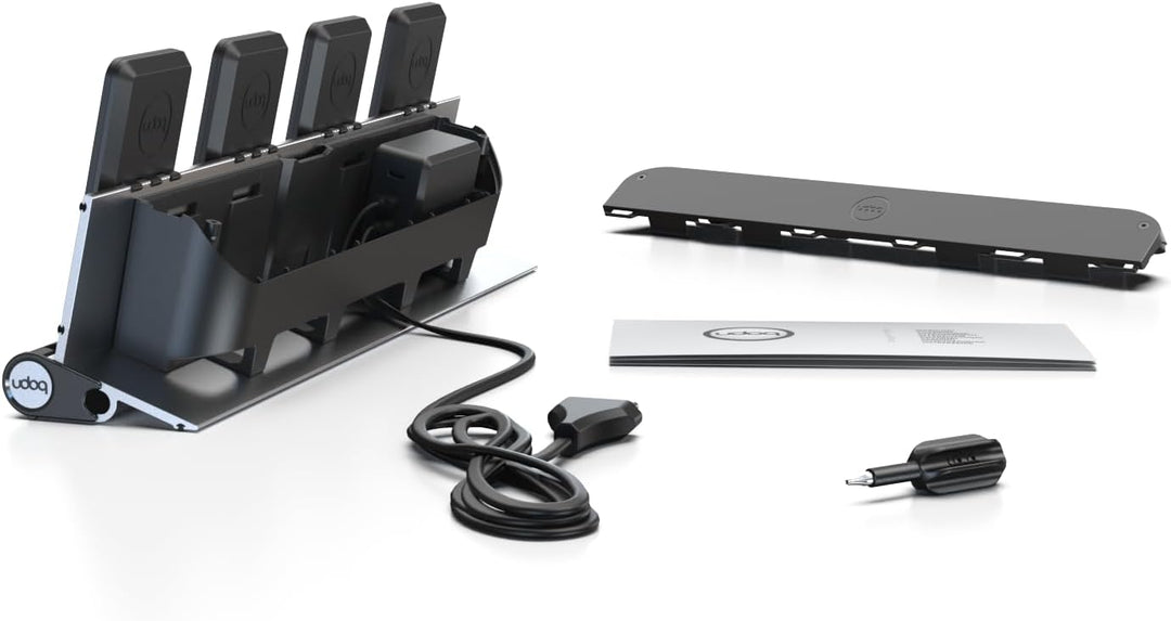 udoq 400 Ladestation für iPhone und AirPods, hochwertiges Design 4mm Aluminium, Lightning Kabel, Sil
