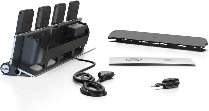 udoq 400 Ladestation für iPhone und AirPods, hochwertiges Design 4mm Aluminium, Lightning Kabel, Sil