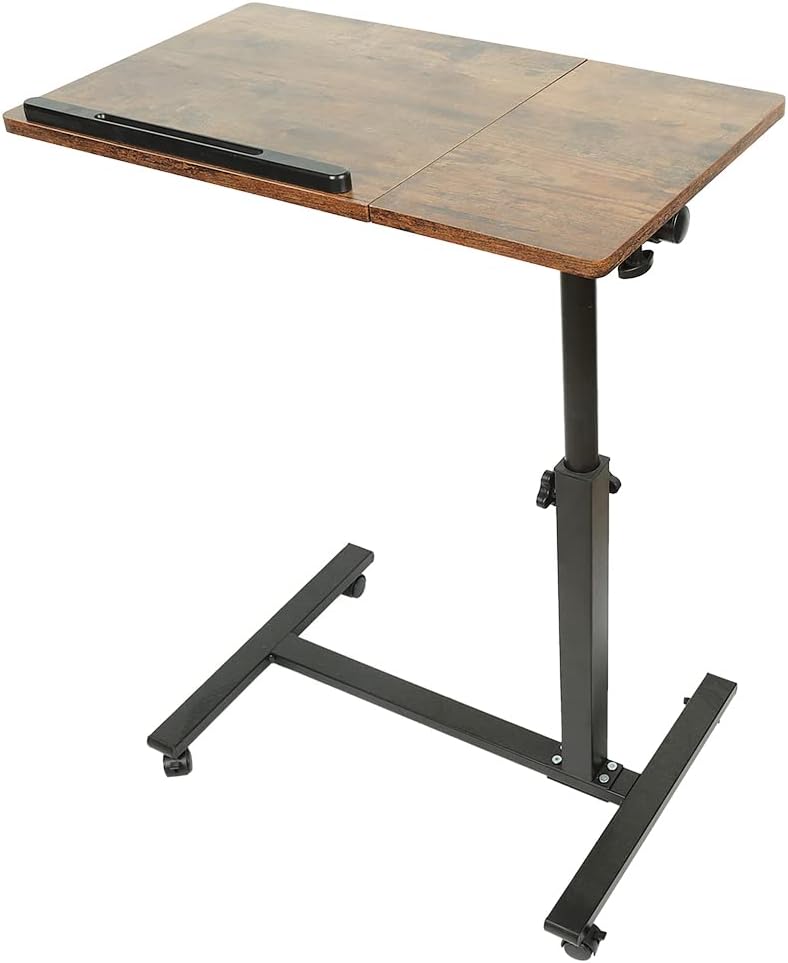 LANTUS Computertisch höhenverstellbar,Überbetttisch mobiler Beistelltisch, Laptoptisch höhenverstell