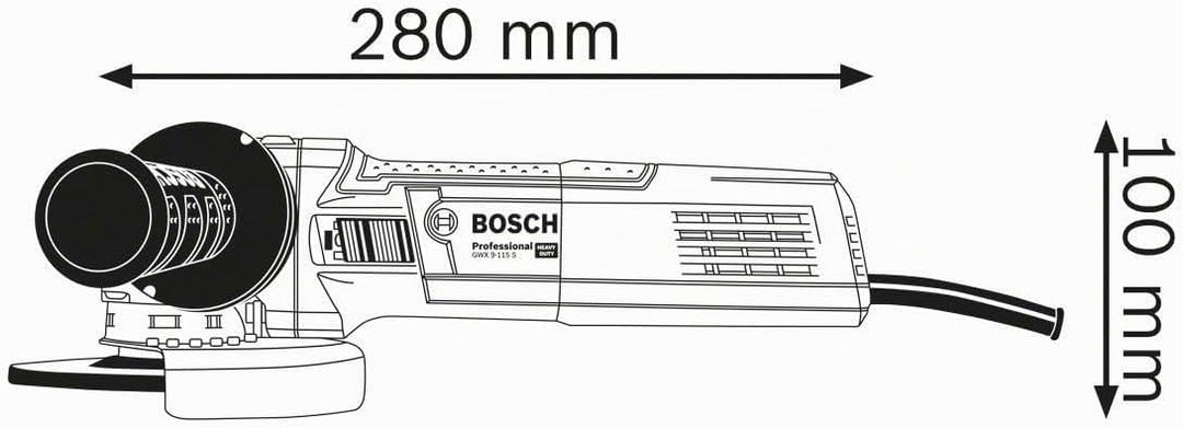 Bosch Professional Winkelschleifer GWX 9-115 S (900 Watt, für X-LOCK Zubehör, ScheibenØ: 115 mm, Sch