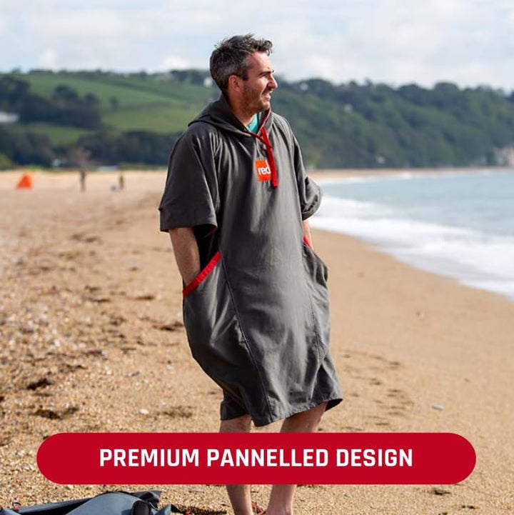 Red Original Unisex Microfibre Towel Changing Robe, Quick Drying Surf Poncho M Grau, M Grau