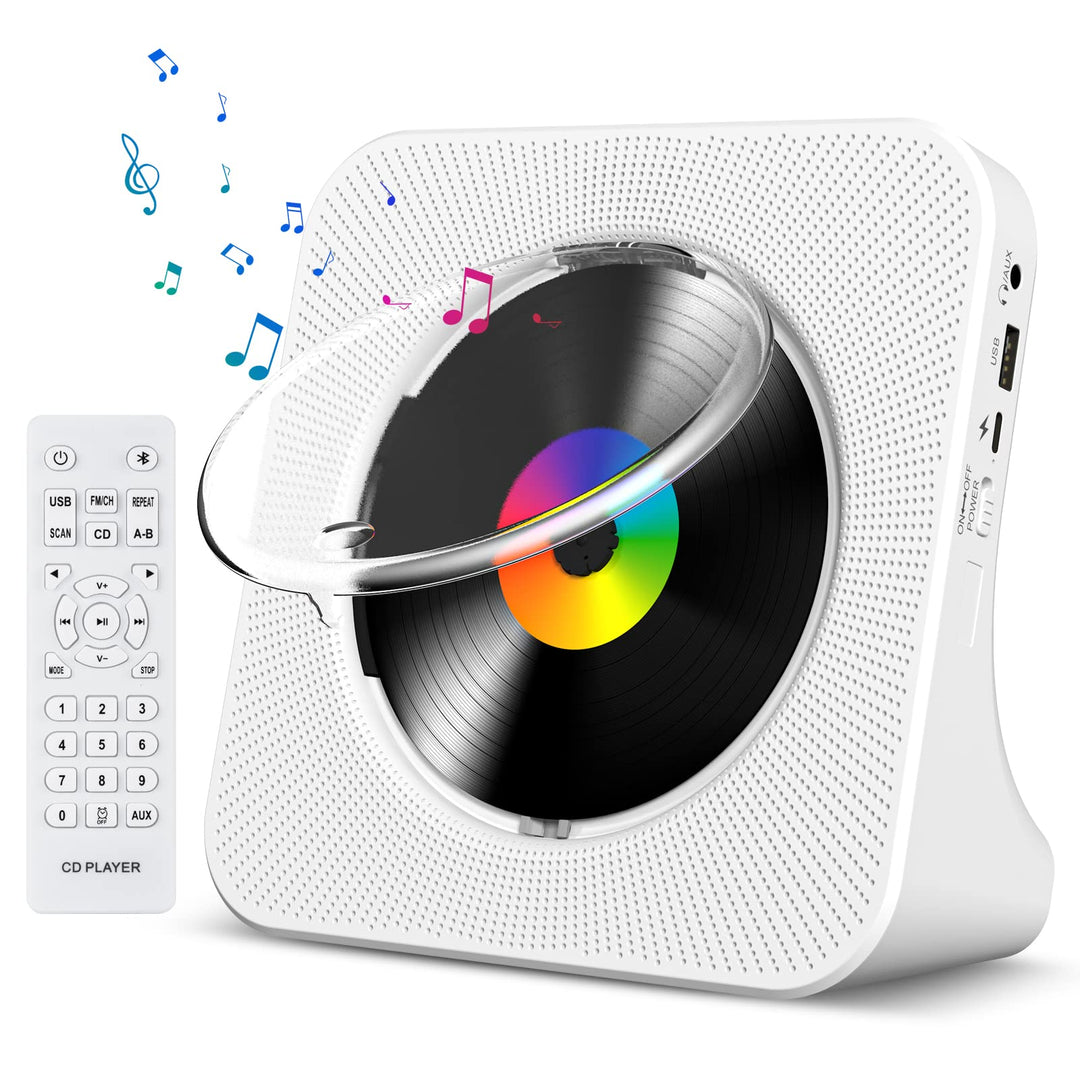 CD Player mit Bluetooth Gueray Tragbare CD Player Desktop Wandmontierbarer CD-Player Integrierte HiF
