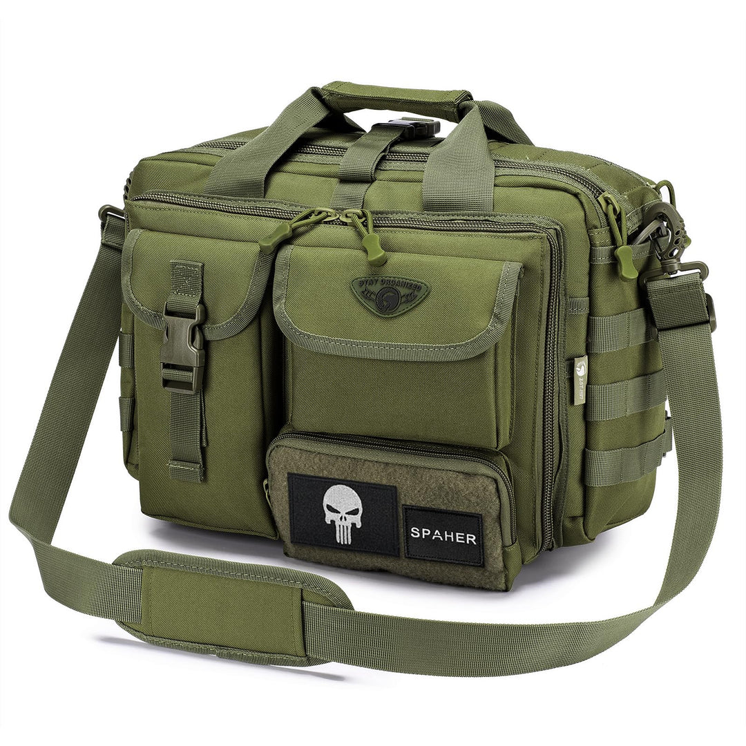 SPAHER Arbeitstasche Laptoptasche 14/15.6/17.3 Zoll Messenger Bag Pilotentasche Aktentasche Taktisch