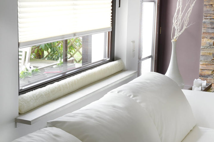 K. &amp; N. Schurwolle 551 Schurwoll-Zugluftstopper für Fenster 120 cm, Natur