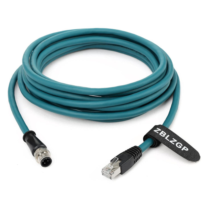 ZBLZGP M12 4 Positionen D-kodierter Stecker auf RJ45 Cat5e Ethernet wasserdichtes Kabel industrielle