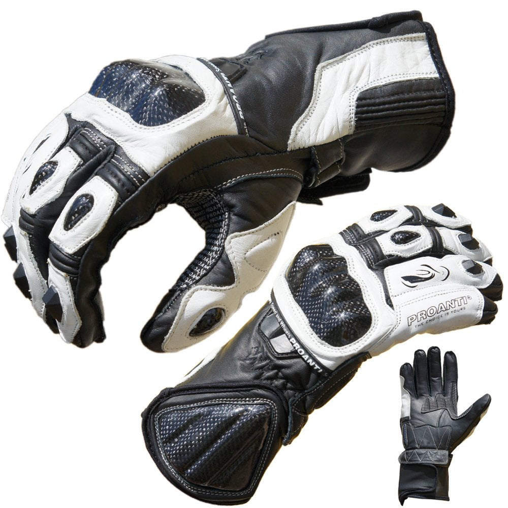 PROANTI Motorradhandschuhe Pro Racing Motorrad Leder Handschuhe Grössen: M-XL, M