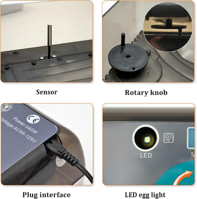 MasXirch 12 Eier Inkubator Automatisch mit Effizienter LED Beleuchtung,Inkubator Brutkasten Motorbrü