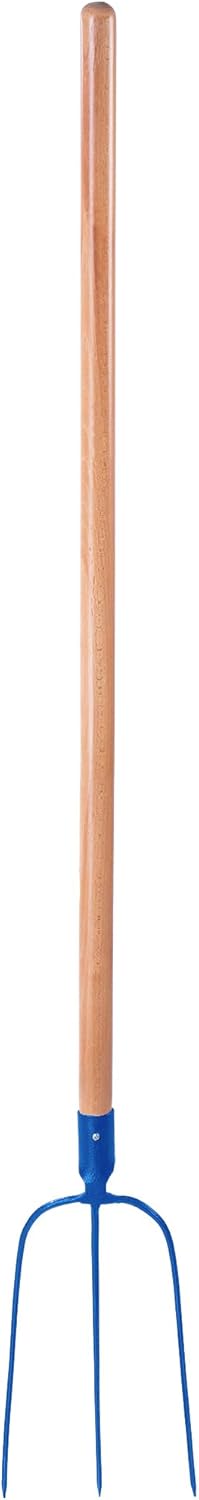 KADAX Heugabel aus Stahl, Gabel mit langem Stiel aus Holz, Forke, Gartenforke, Spatengabel, Grabegab