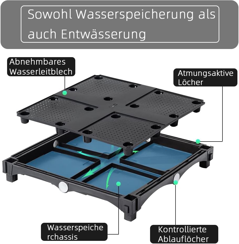 Mingone Pflanzgefäss mit Rankgitter Hochbeet Blumenkasten mit 1 Pflanzgefäss Wasserspeicher Balkonka