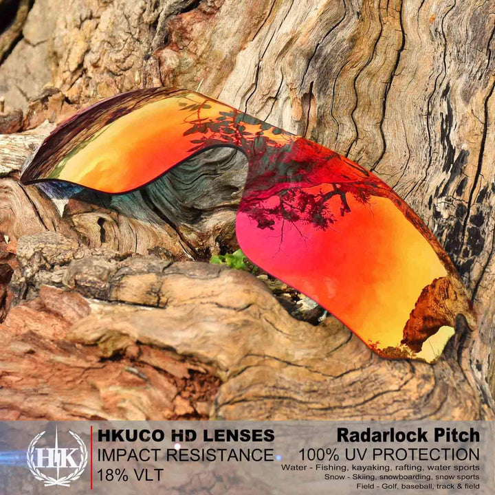 HKUCO Plus Mens Replacement Lenses For Oakley RadarLock Pitch - 2 pair