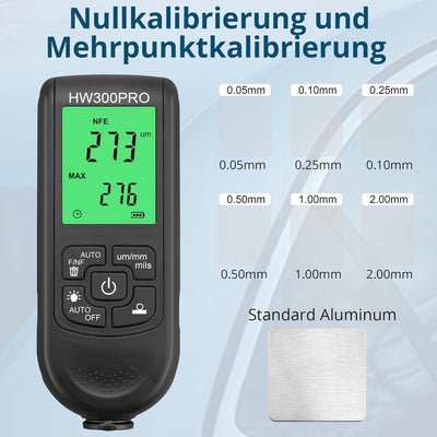 ALLmeter Schichtdickenmessgerät lackschichtdickenmessgerät Lackmessgerät Auto Messbereich 0 bis 2000