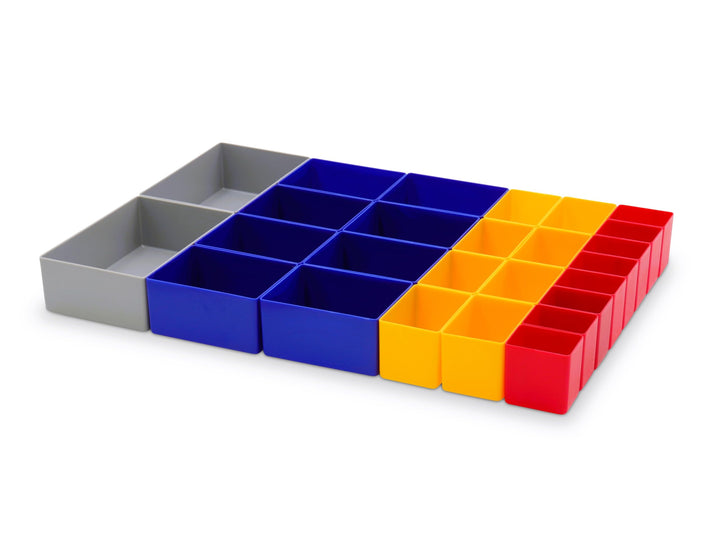 Schubladen Einsatzkasten Mix Set, verschiedene Grössen & Farben, Schubladeneinsätze, Kleinteilesorti