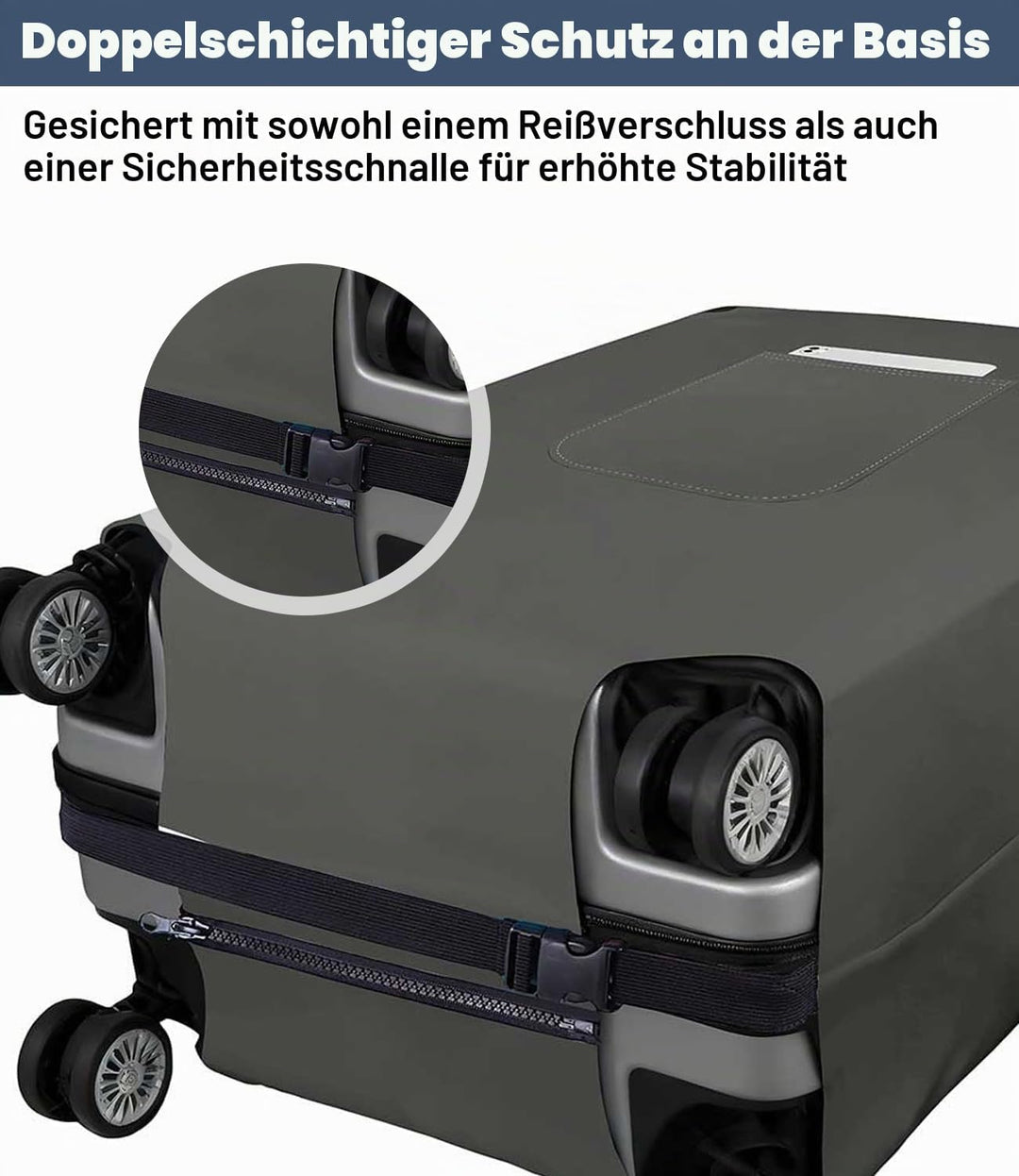 Morbuy Elastisch Kofferschutzhülle, Gross Kofferhülle Grau mit Reissverschluss, Suitcase Luggage Cov