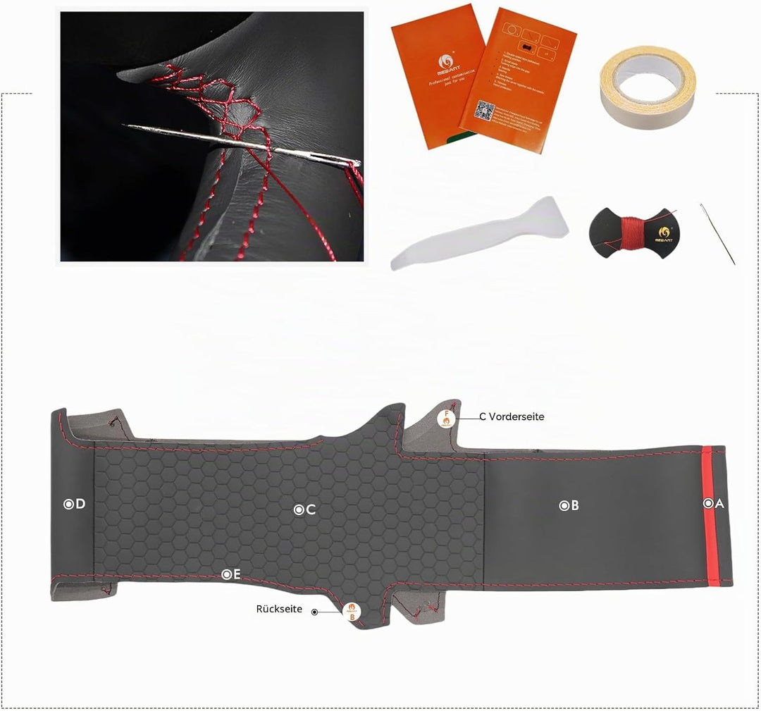 MEWANT Lenkradbezug Kompatibel mit Golf 4 für Passat B5 für Polo MK6 für Seat Leon 1M für Fabia 1(6Y