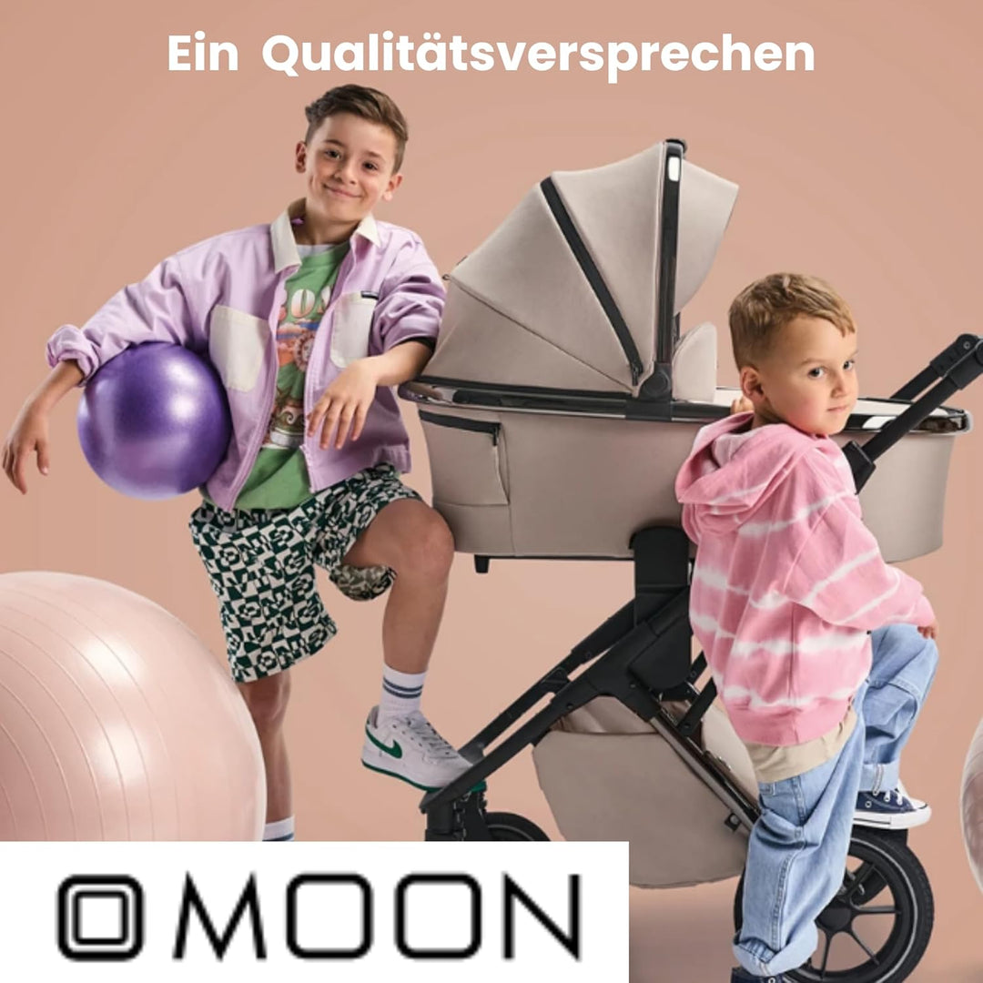 Moon Wickelrucksack & Tuch Blaubaer | Grosser Baby Windelrucksack + Wickelunterlage | Wickeltasche v