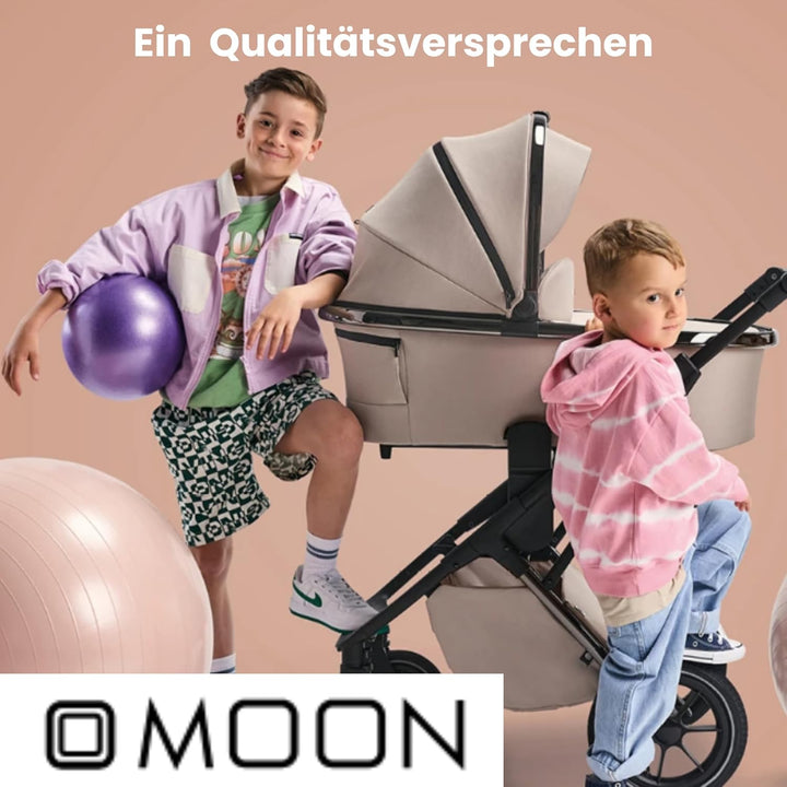 Moon Wickelrucksack & Tuch Blaubaer | Grosser Baby Windelrucksack + Wickelunterlage | Wickeltasche v