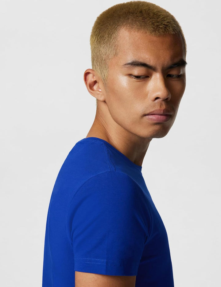Tommy Hilfiger Herren T-Shirt Kurzarm Rundhalsausschnitt XS Blue (Wedge Blue), XS Blue (Wedge Blue)