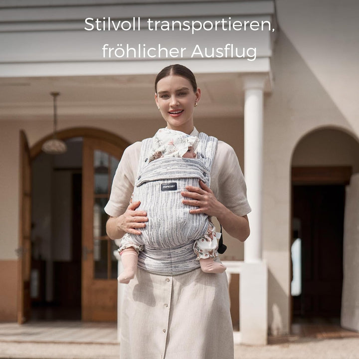 Momcozy Herihuge Baby-Trage - Charmante Jacquard-Webart, Langlebig &amp; Elegant - Ganz-Tages-Komfort fü