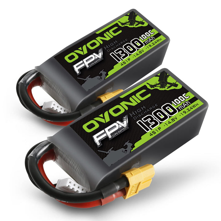 OVONIC RC Lipo Akku 4S 14.8V 1300mAh 100C XT60 Stecker LiPo Batterie Zellen für FPV UAV RC Flugzeug