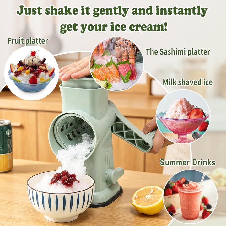 Slushie Maker, FainFun Ice Crusher mit 45°-Doppelklingen und stabilem Saugnapf, Hocheffizient und Ar