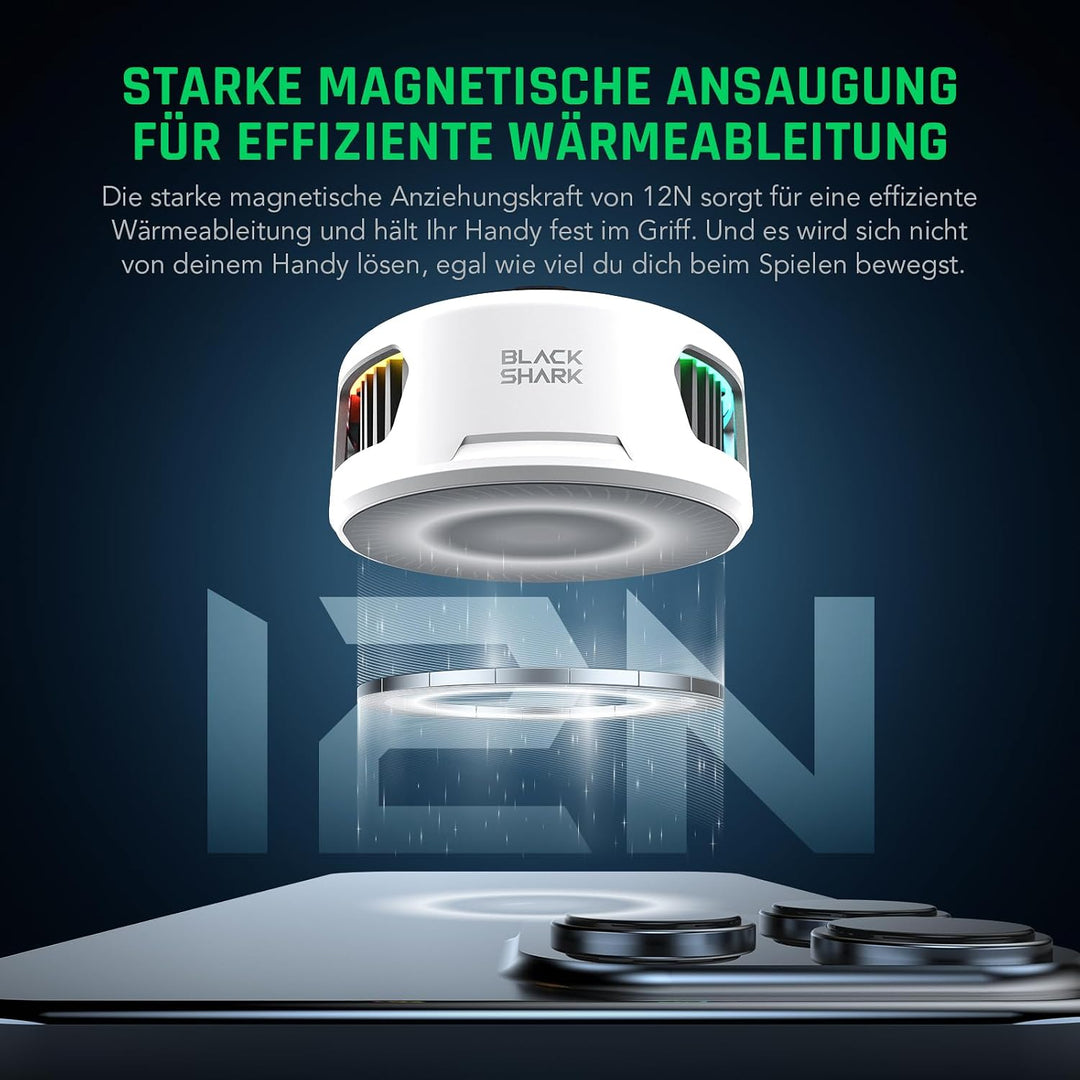 Black Shark FunCooler 5 Magnetic Phone Cooler für Gaming, Tragbarer Handy Kühler mit RGB-Beleuchtung