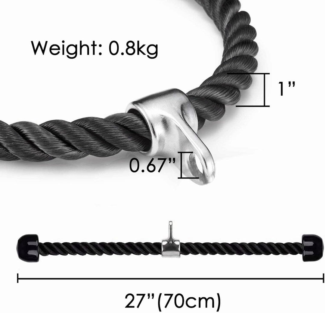 LAPONO Nylon Trizepsseil, Kraftstation Trizeps Seil Pull Down Gedrehtes Seil Trizepstau zum Herunter