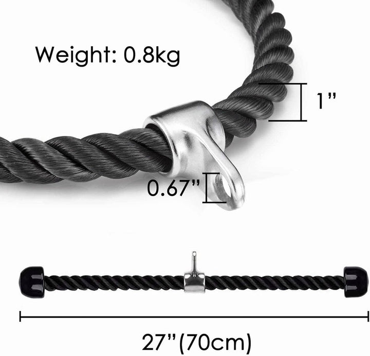 LAPONO Nylon Trizepsseil, Kraftstation Trizeps Seil Pull Down Gedrehtes Seil Trizepstau zum Herunter