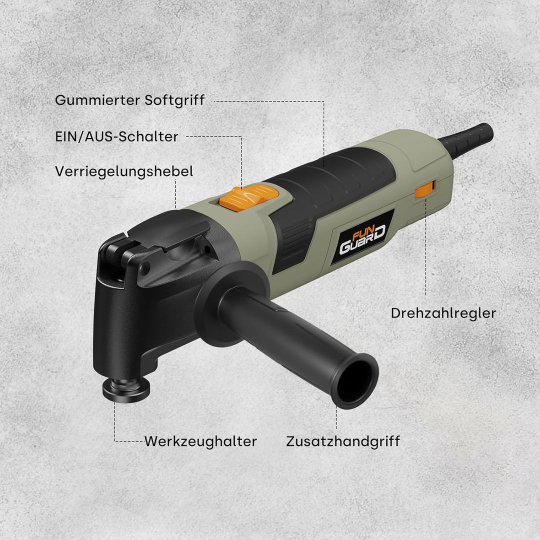 Oszillationswerkzeug 300W Multifunktionswerkzeug mit 30 Zubehör, 6 Variable Geschwindigkeit 15000-22