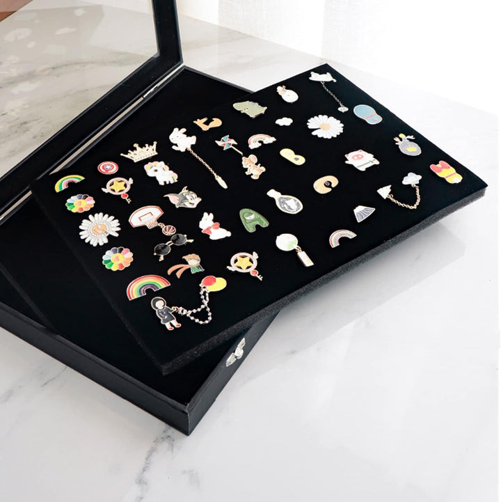 Fockety Pin-Vitrine, Schwamm Futter Staub Dicht Schatten Kasten Rahmen mit Klarem Fenster, Pin-Kolle