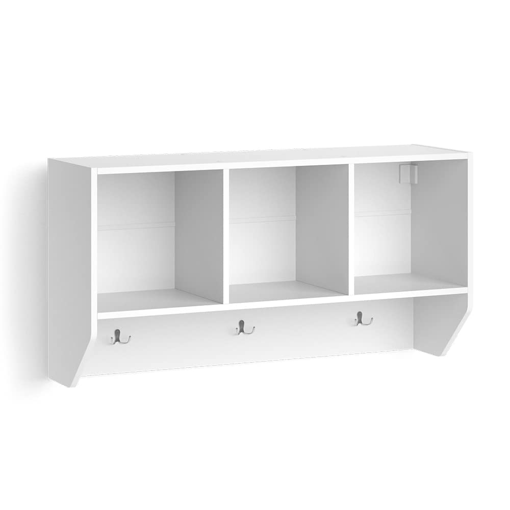 Vicco Wandregal für das Kinderzimmer Luigi, Weiss, 107 x 56 cm Regal 107x56 cm ohne Faltbox, Regal 1