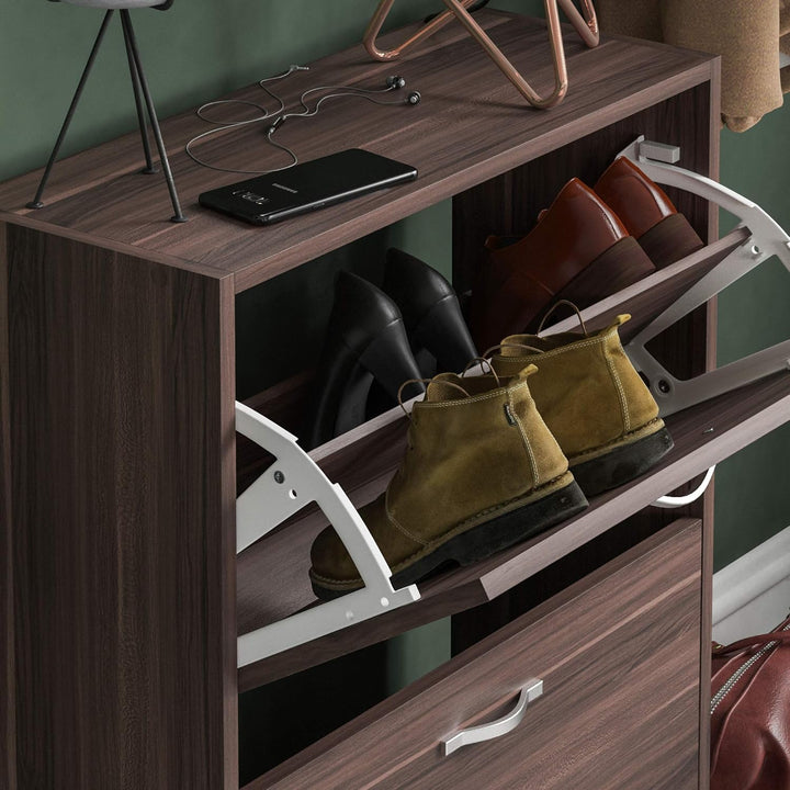 Home Discount 2 Schublade Schrank Schuhschrank Schuhregal Organizer Pull Down Holz Flur Möbel Einhei