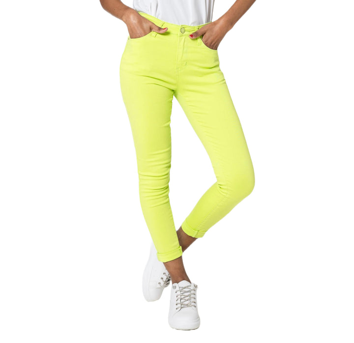 Nina Carter P056 Damen Jeanshosen Skinny Fit Jeans High Waist S Lime (P109-52), S Lime (P109-52)